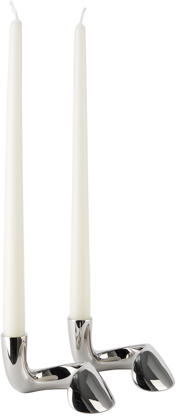 Jensen Stainless Steel Bloom Candle Holder Set Jensen