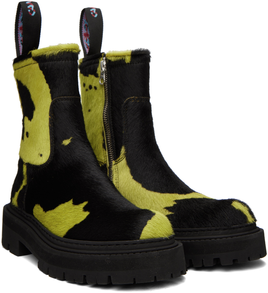 CamperLab Black & Green Eki Ankle Boots CamperLab