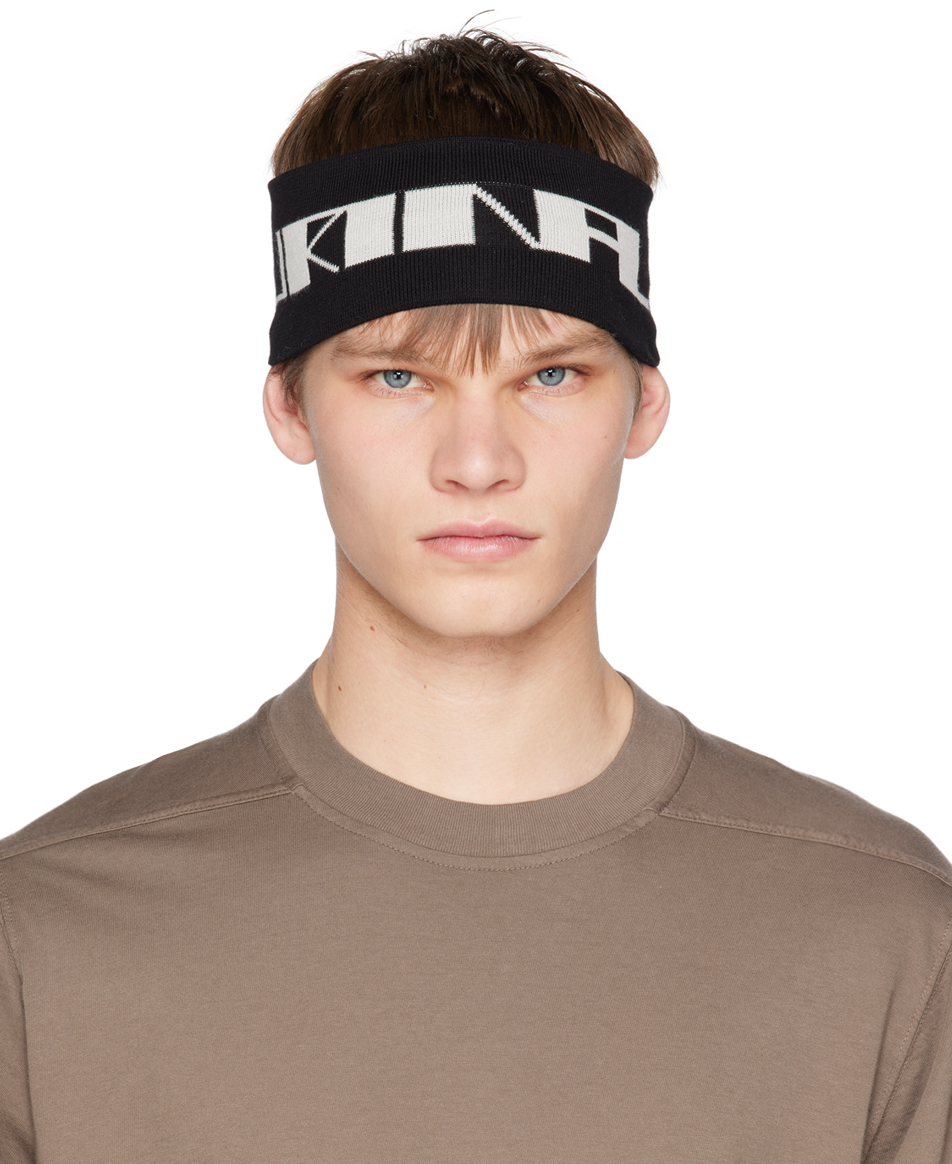 Rick Owens Drkshdw Black Jacquard Headband Rick Owens Drkshdw