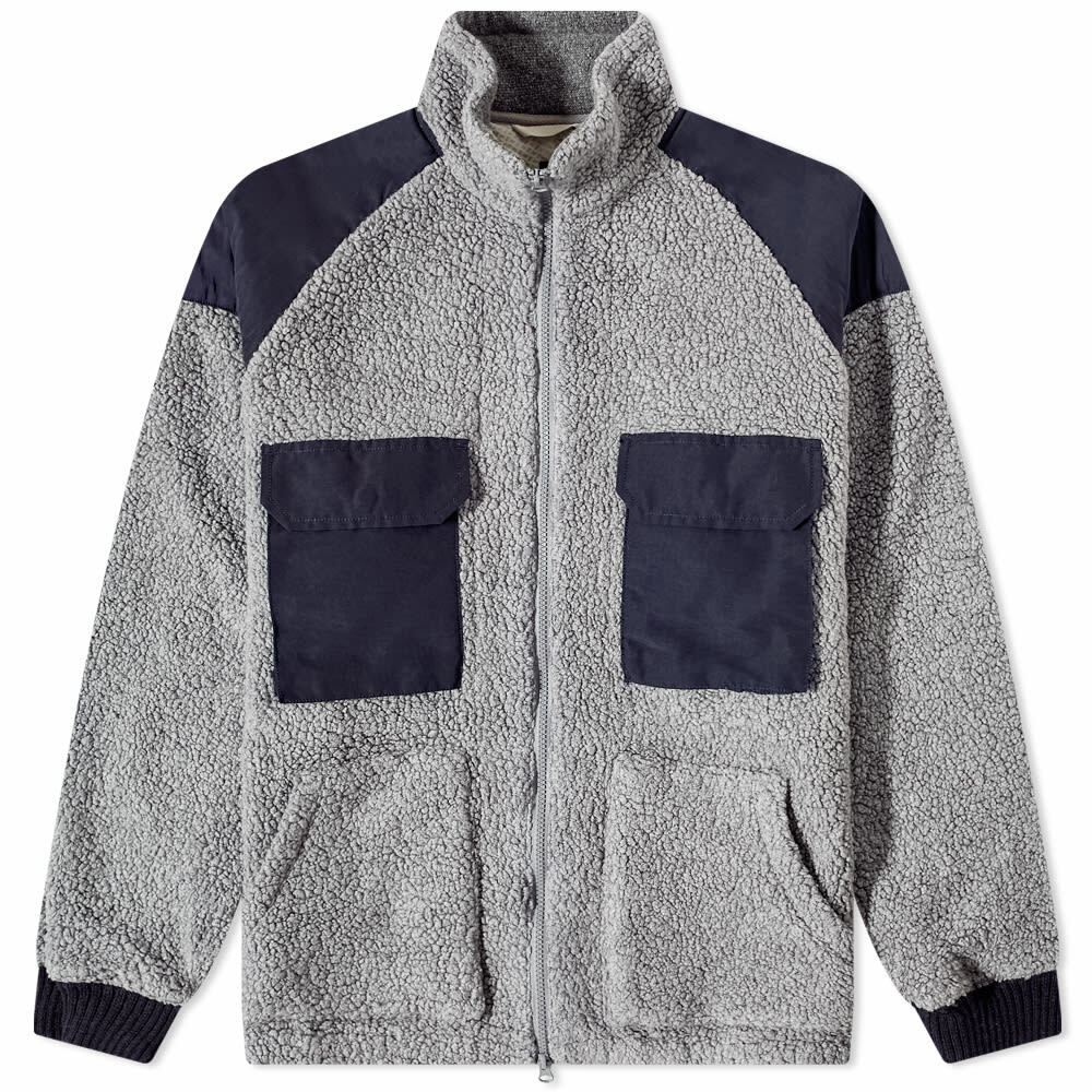 Nanamica Men's Vintage Wool Fleece Jacket in Heather Grey Nanamica