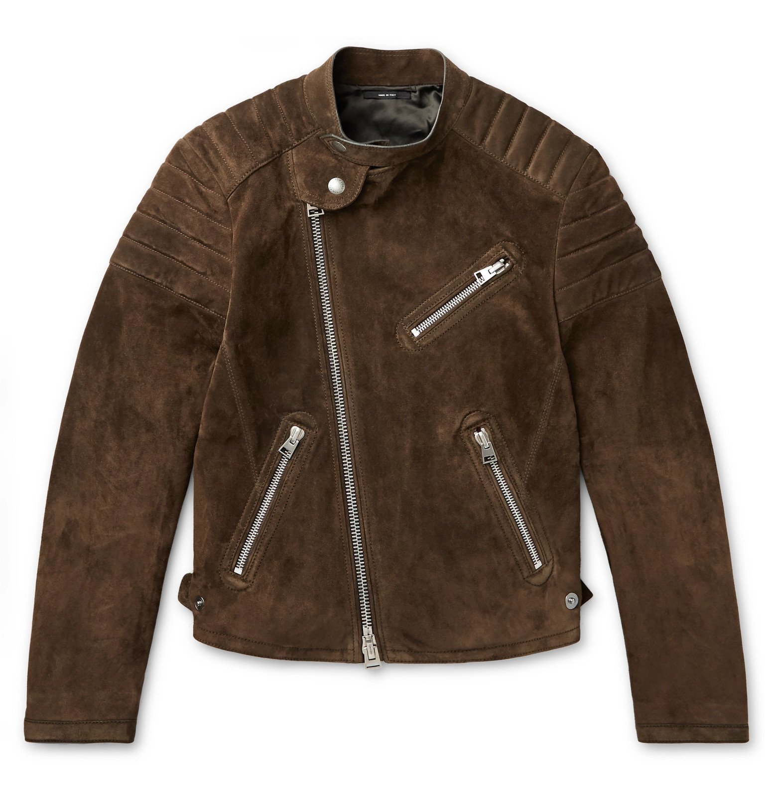 TOM FORD - Slim-Fit Suede Biker Jacket - Brown TOM FORD