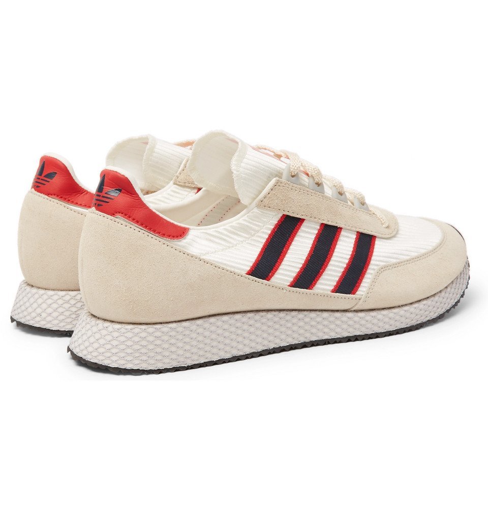 adidas Originals - Glenbuck SPZL Leather-Trimmed Suede and Satin Sneakers - Men - Neutral adidas 