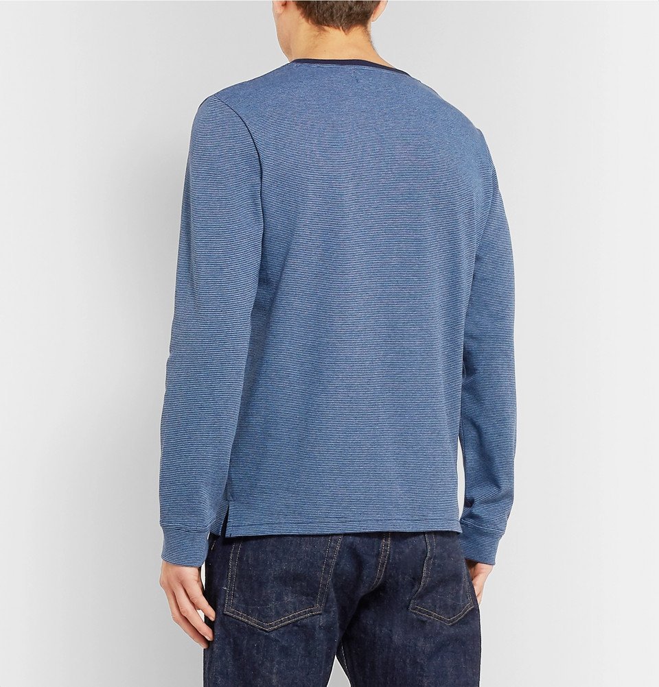 Oliver Spencer - Serra Striped Organic Cotton-Jersey T-Shirt - Navy