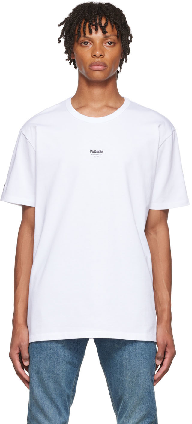 Alexander McQueen White Graffiti T-Shirt Alexander McQueen