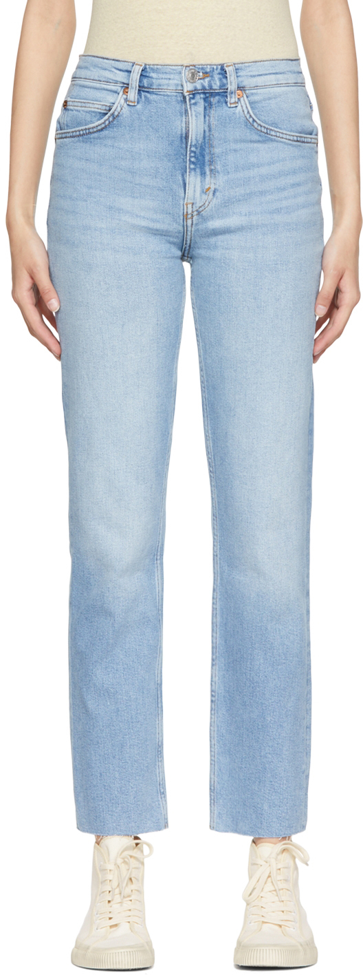 Re/Done Blue 70s Straight Leg Jeans Re/Done