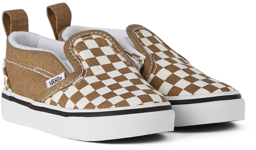 Vans Baby Bronze & White Checkerboard Slip-On V Sneakers Vans