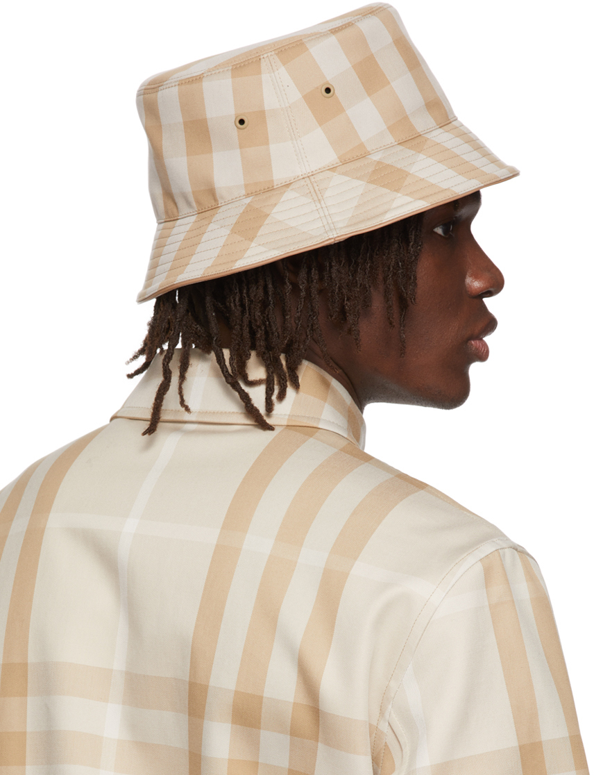 Burberry Beige Check Bucket Hat Burberry