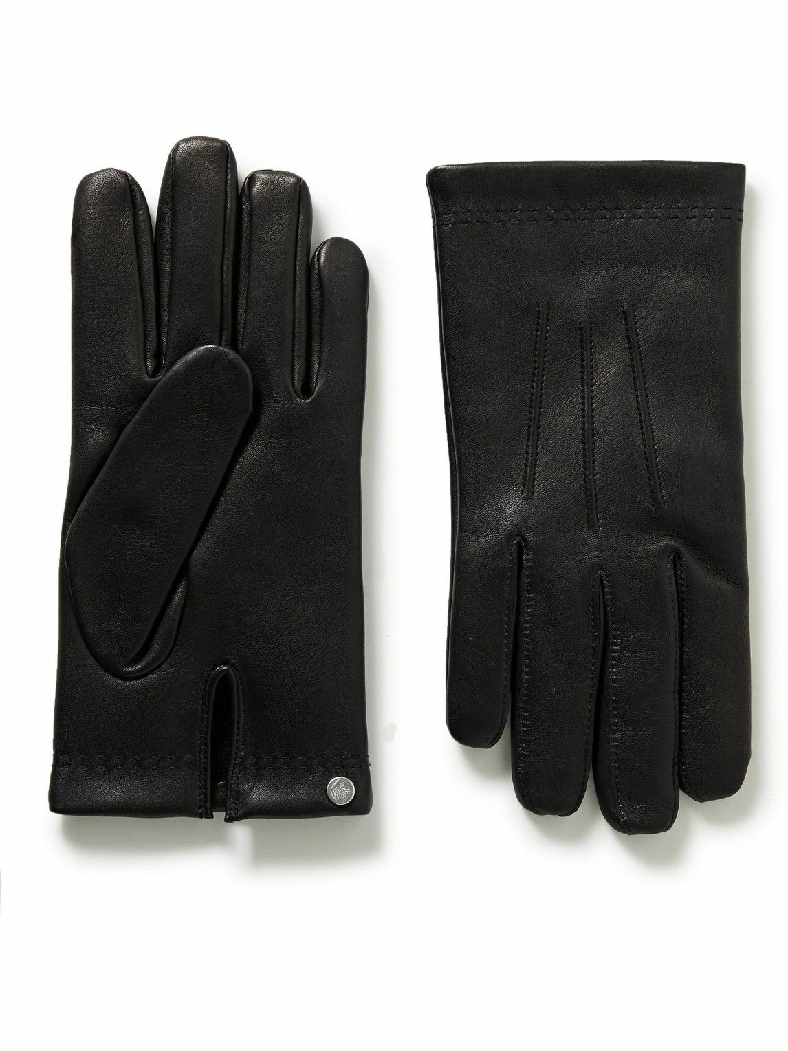 Mulberry CashmereLined Leather Gloves Black Mulberry