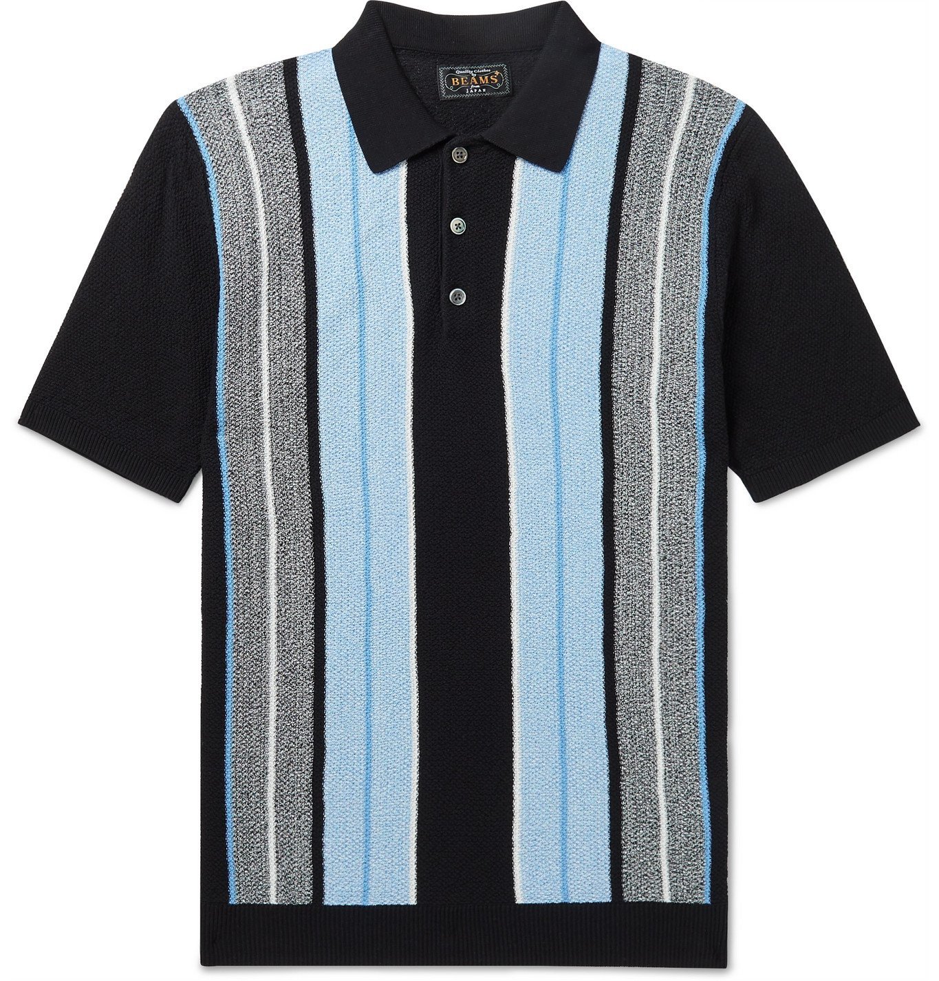 striped knitted polo shirt