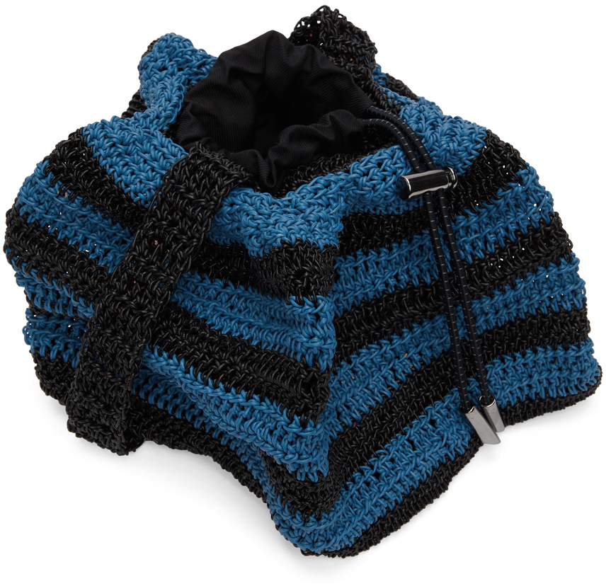 Kiko Kostadinov Blue & Black Large Orion Crochet Bag Kiko Kostadinov