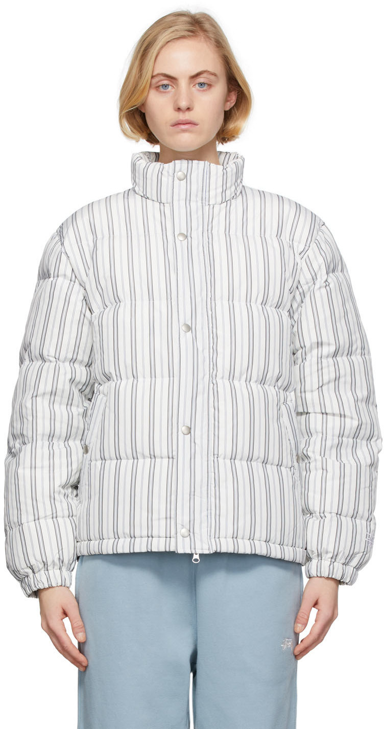 STUSSY ステューシー Stripe Down Puffer Jacket ストライプダウン