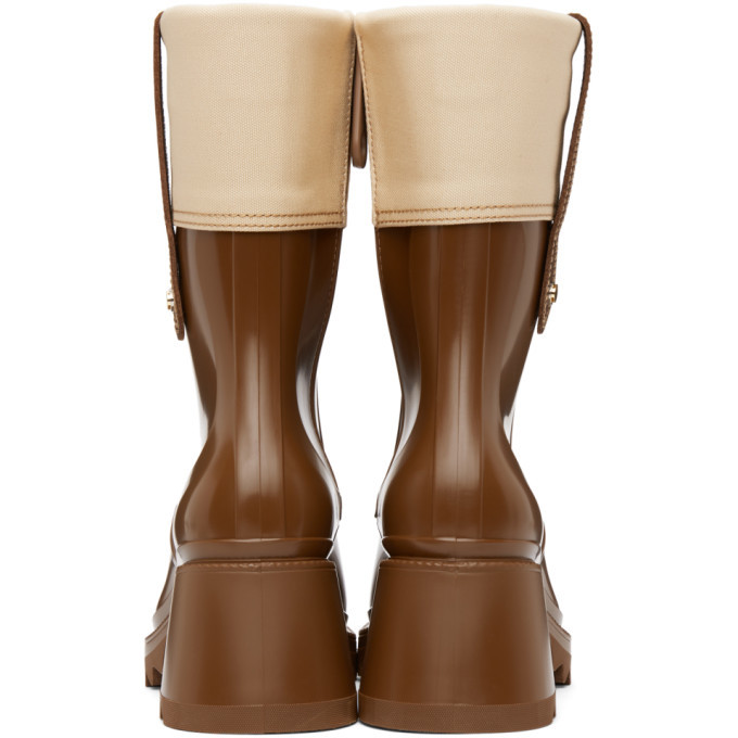 chloe brown rain boots