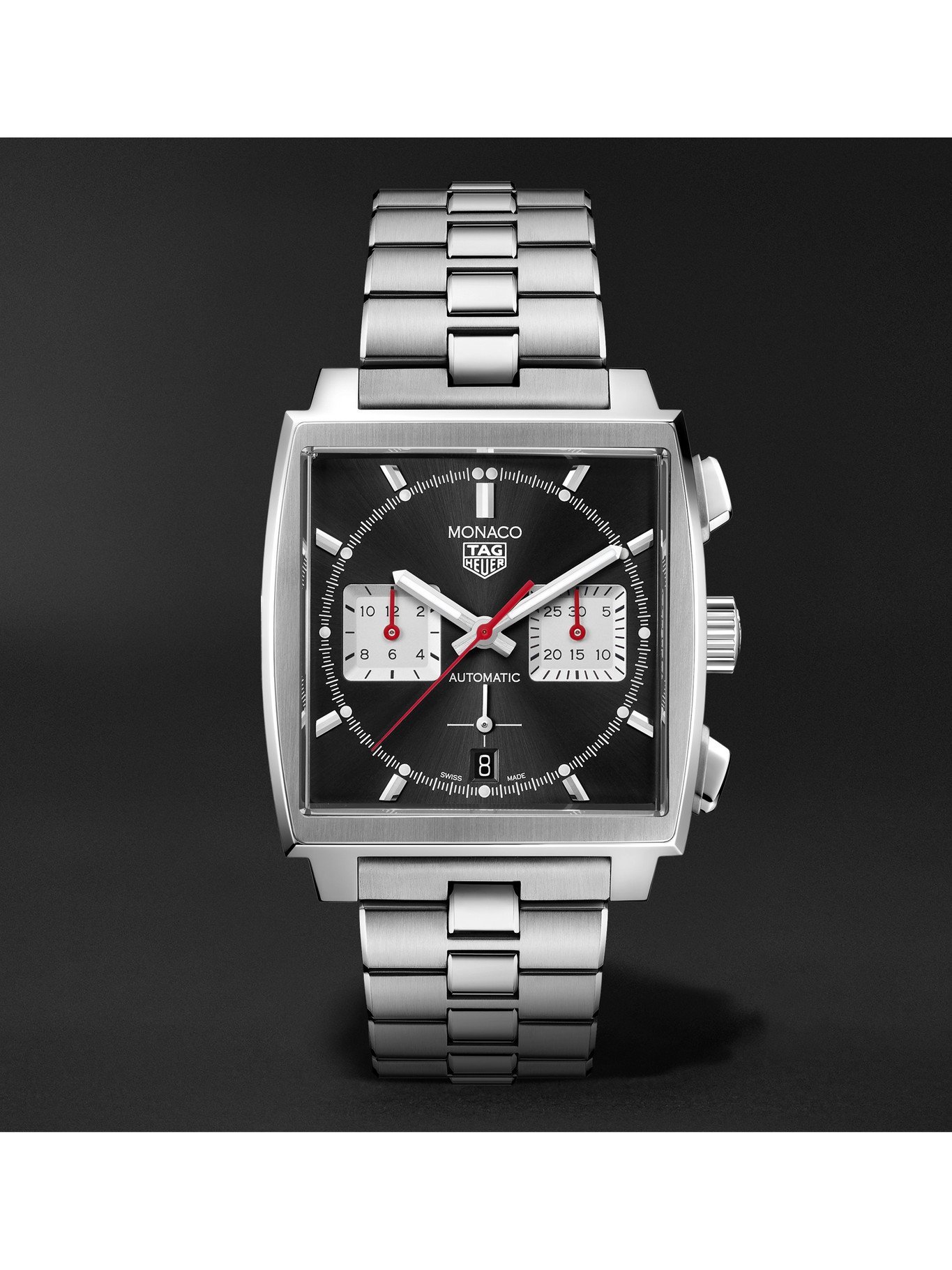 TAG Heuer - Monaco Automatic Chronograph 39mm Stainless Steel Watch ...