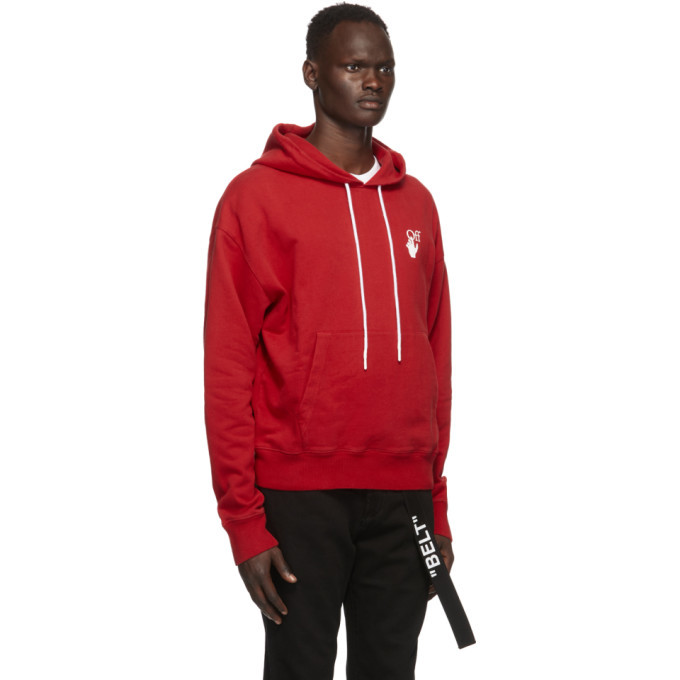 Off-White Red Cut Here Hoodie Off-White