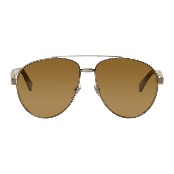 gucci silver aviator sunglasses