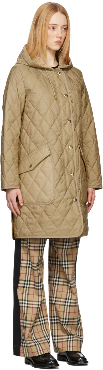 Burberry Beige Quilted Roxby Coat Burberry