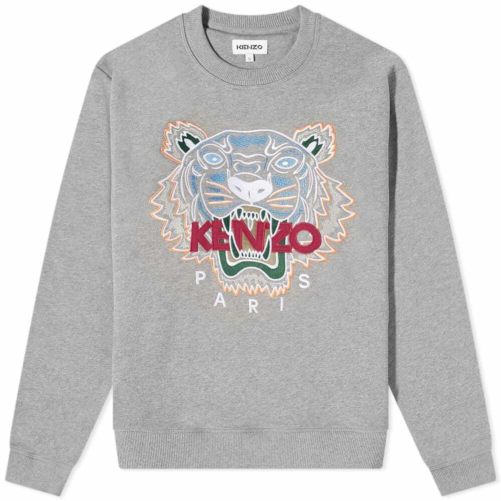 Kenzo Men's Embroidered Tiger Crew Sweat in Dove Grey Kenzo
