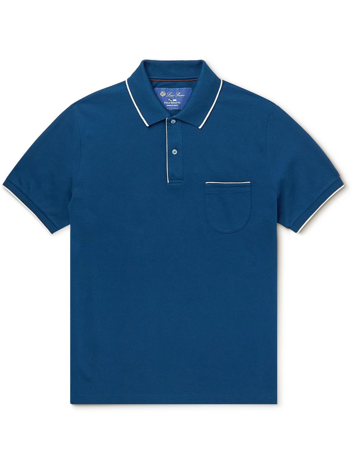 Loro Piana - Stretch-Cotton Piqué Polo Shirt - Blue Loro Piana