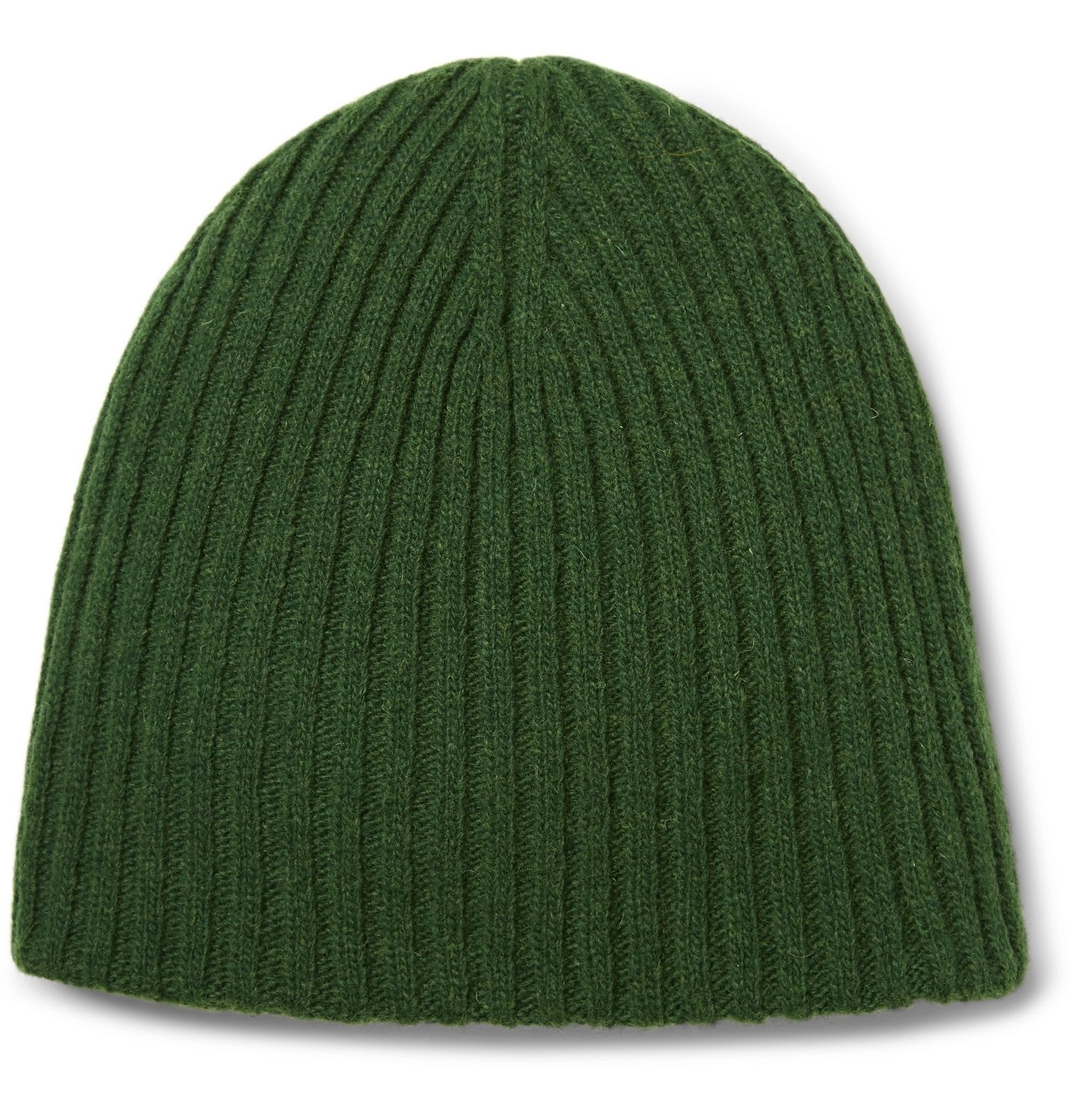 Photo: Oliver Spencer - Ribbed Wool-Blend Beanie - Green