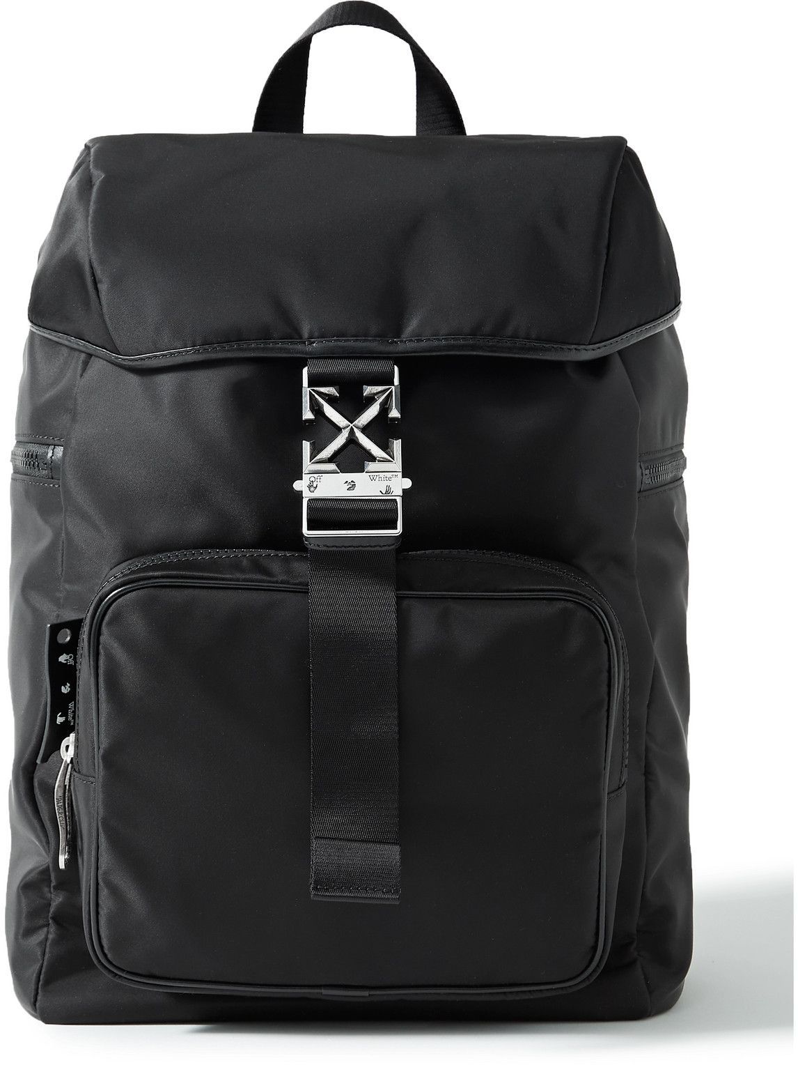 Photo: Off-White - Arrow Faux Leather-Trimmed Nylon Backpack
