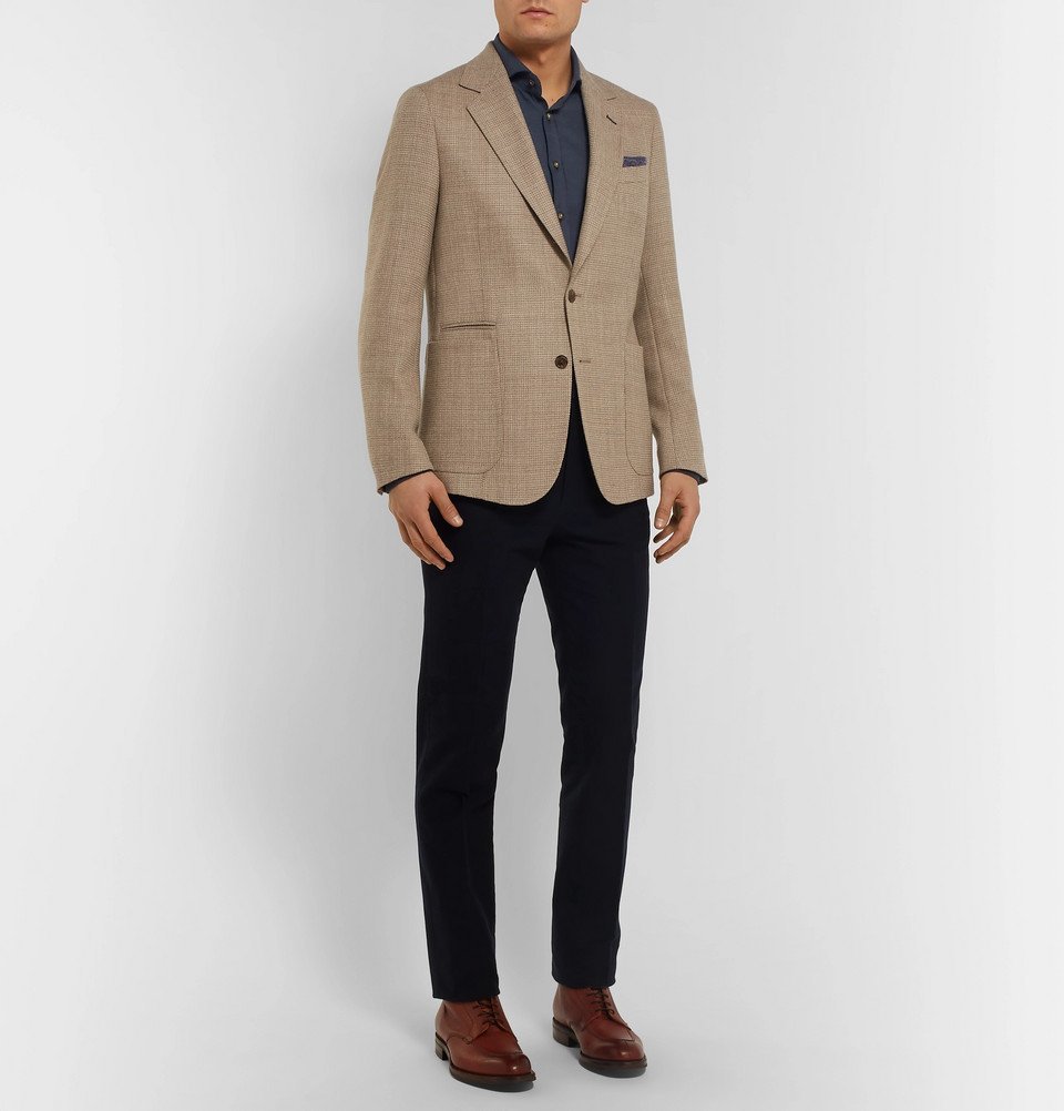 Thom Sweeney - Venus Slim-Fit Cutaway-Collar Cotton-Flannel Shirt - Men ...