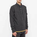 Stone Island Men's Lambswool Quarter Button Knit in Charcoal