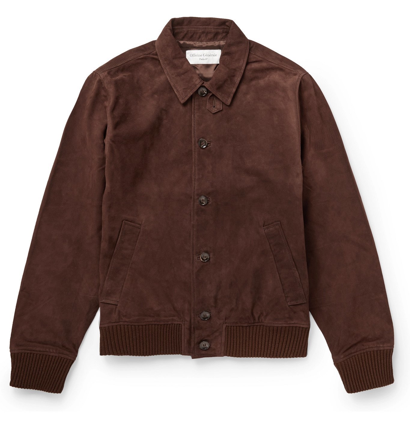 Officine Generale - Valentin Suede Bomber Jacket - Brown Officine Generale