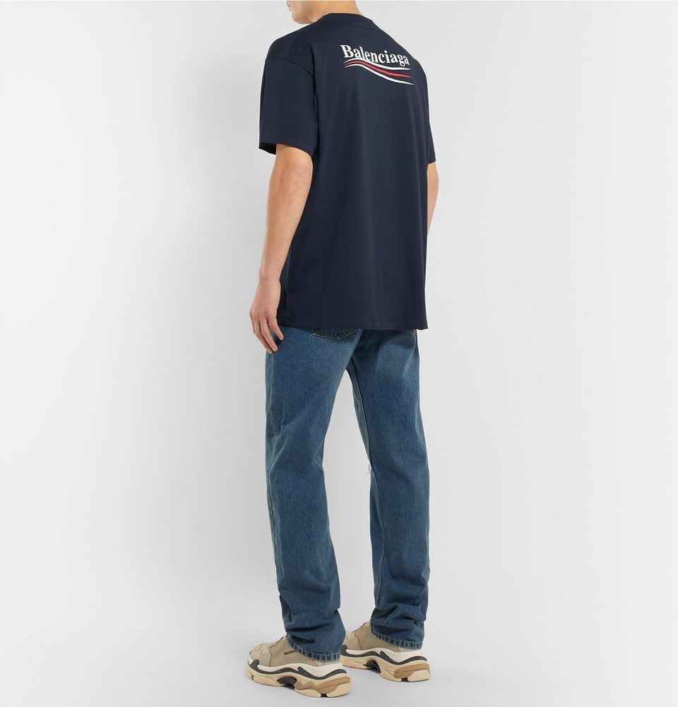 Balenciaga - Oversized Logo-Print Cotton-Jersey T-Shirt - Men 