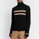Oliver Spencer - Striped Wool Rollneck Sweater - Black