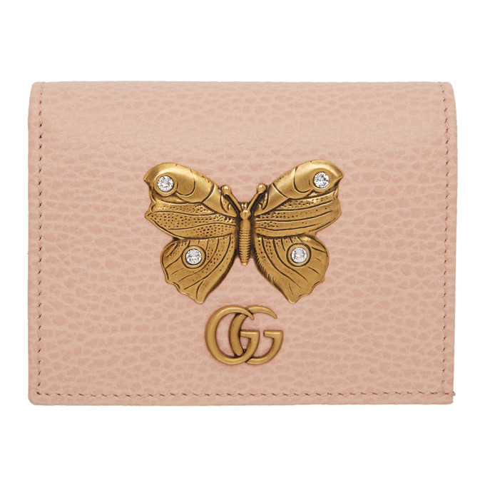 gucci butterfly wallet pink