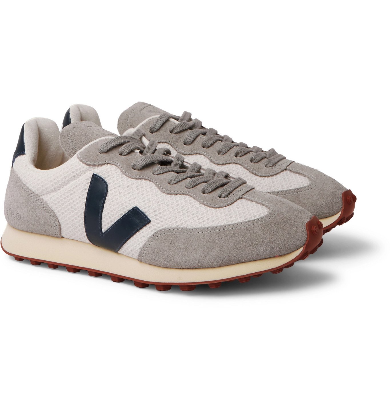 Veja - Rio Branco Leather and Rubber-Trimmed Hexamesh and Suede ...