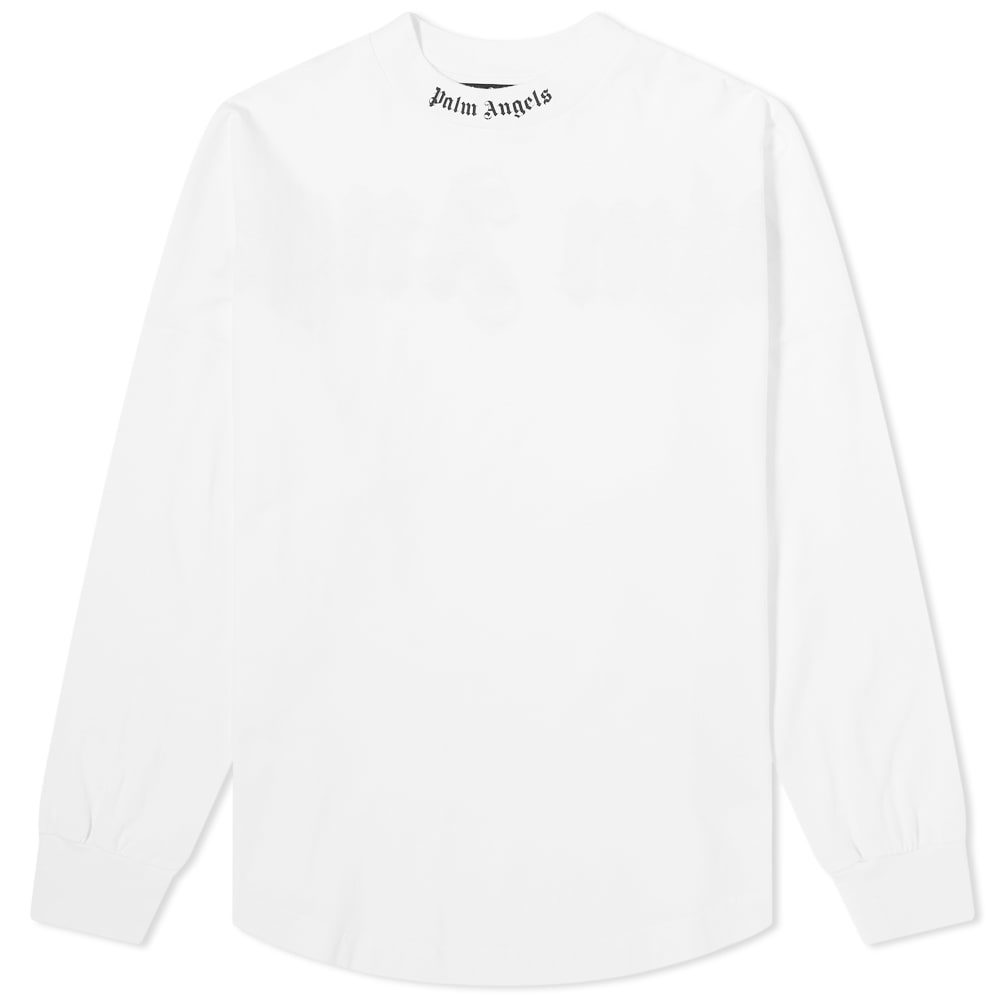 Palm Angels Long Sleeve Doubled Logo Oversize Mock Neck Tee Palm Angels