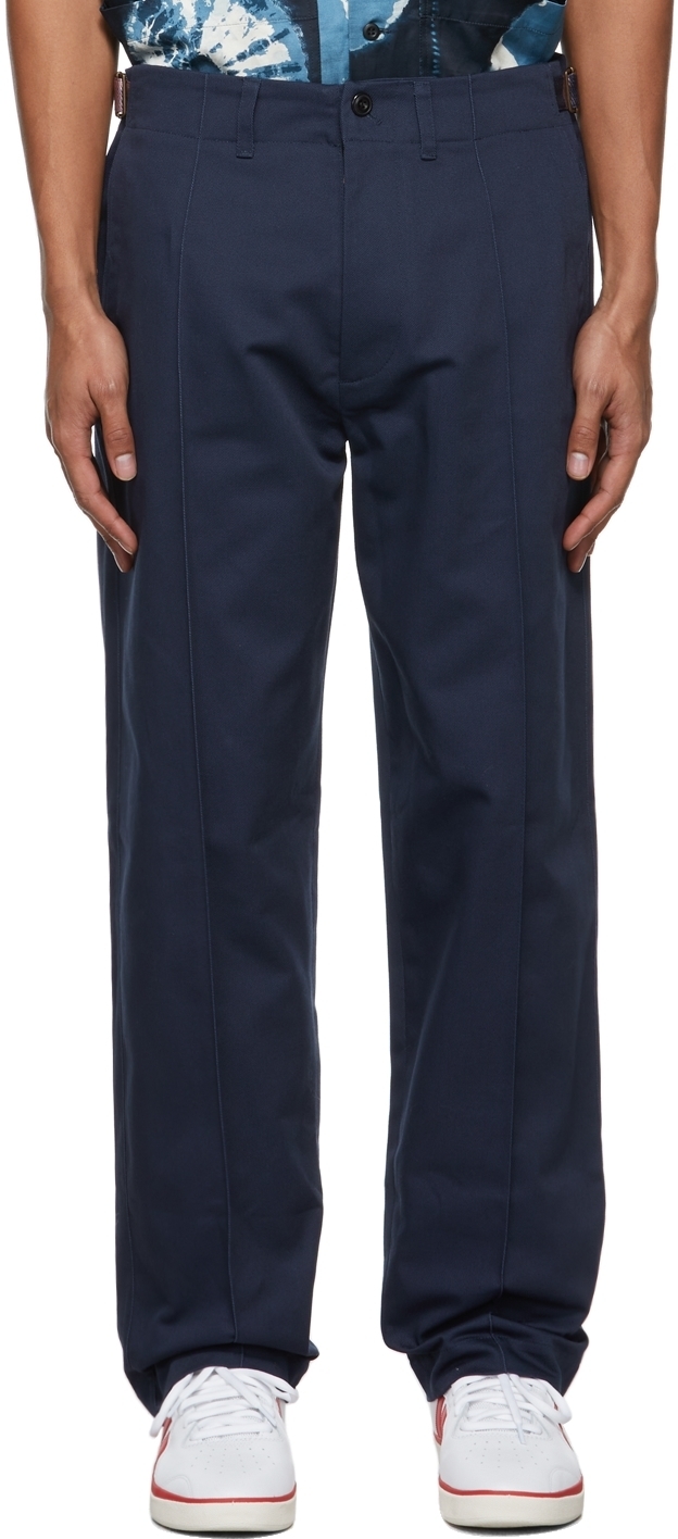 Nicholas Daley Navy 70s Trousers Nicholas Daley