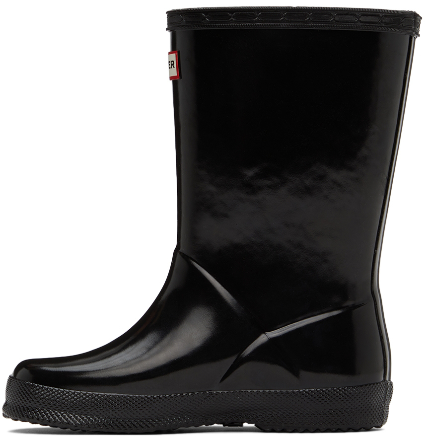 hunter black rain boots size 8