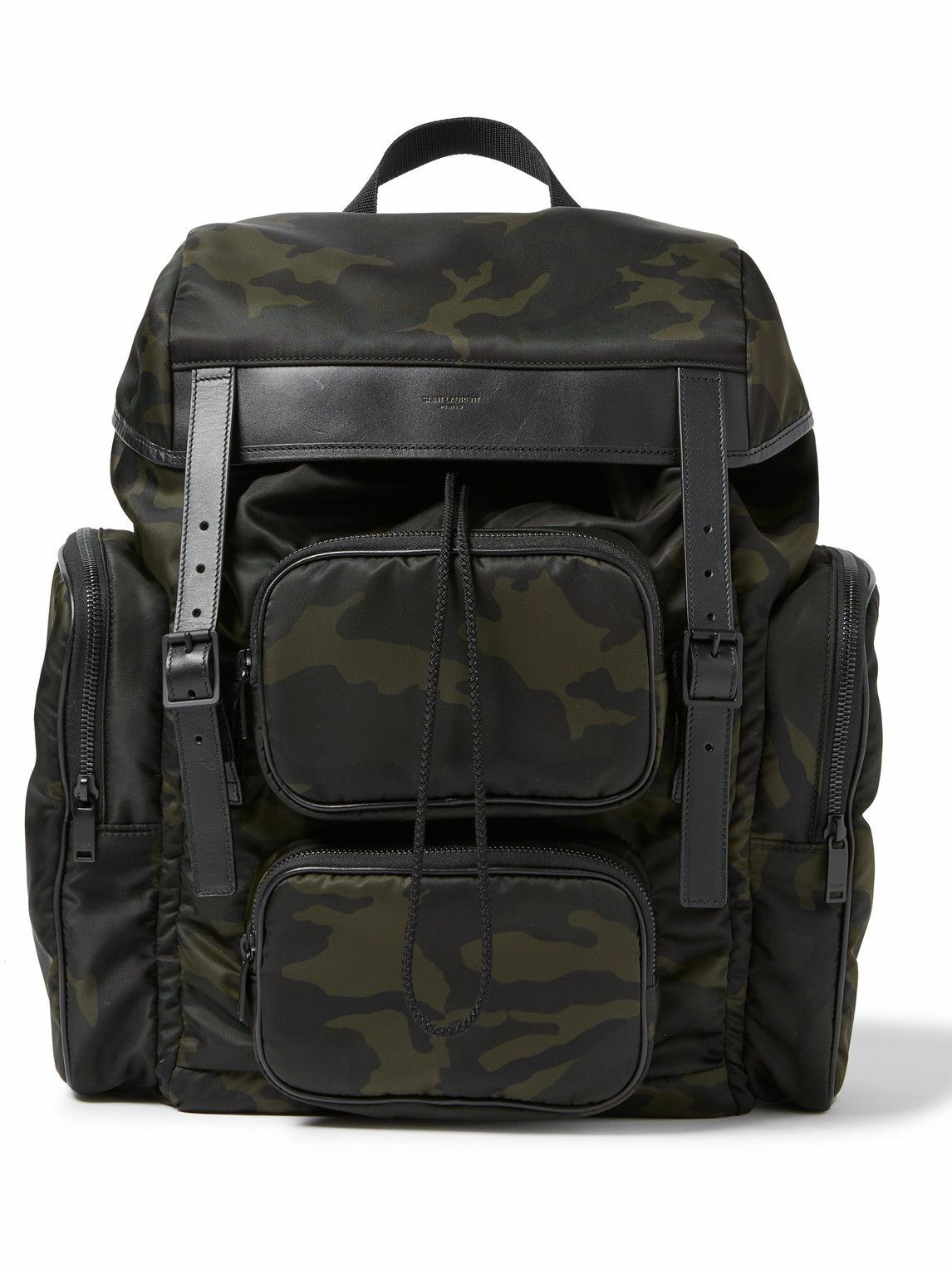 SAINT LAURENT City LeatherTrimmed CamouflagePrint Nylon Backpack