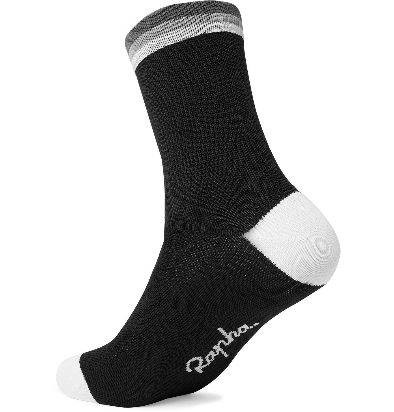 Rapha - Logo-Intarsia Stretch-Knit Cycling Socks - Black Rapha