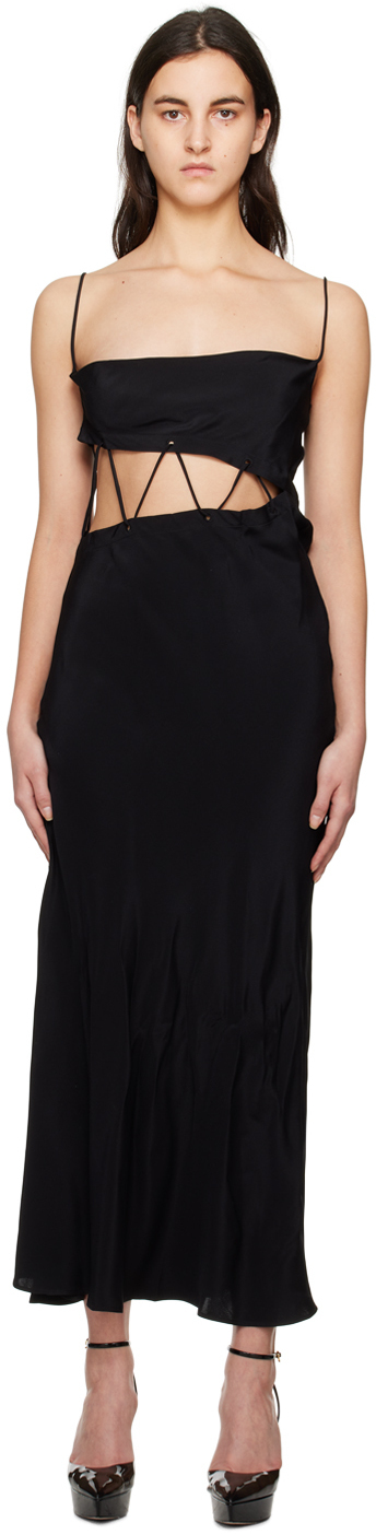 Christopher Esber Black Disconnect Midi Dress Christopher Esber