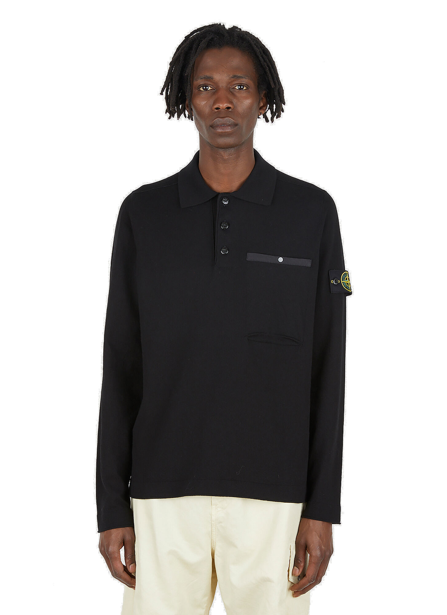 Photo: Compass Patch Polo Shirt in Black