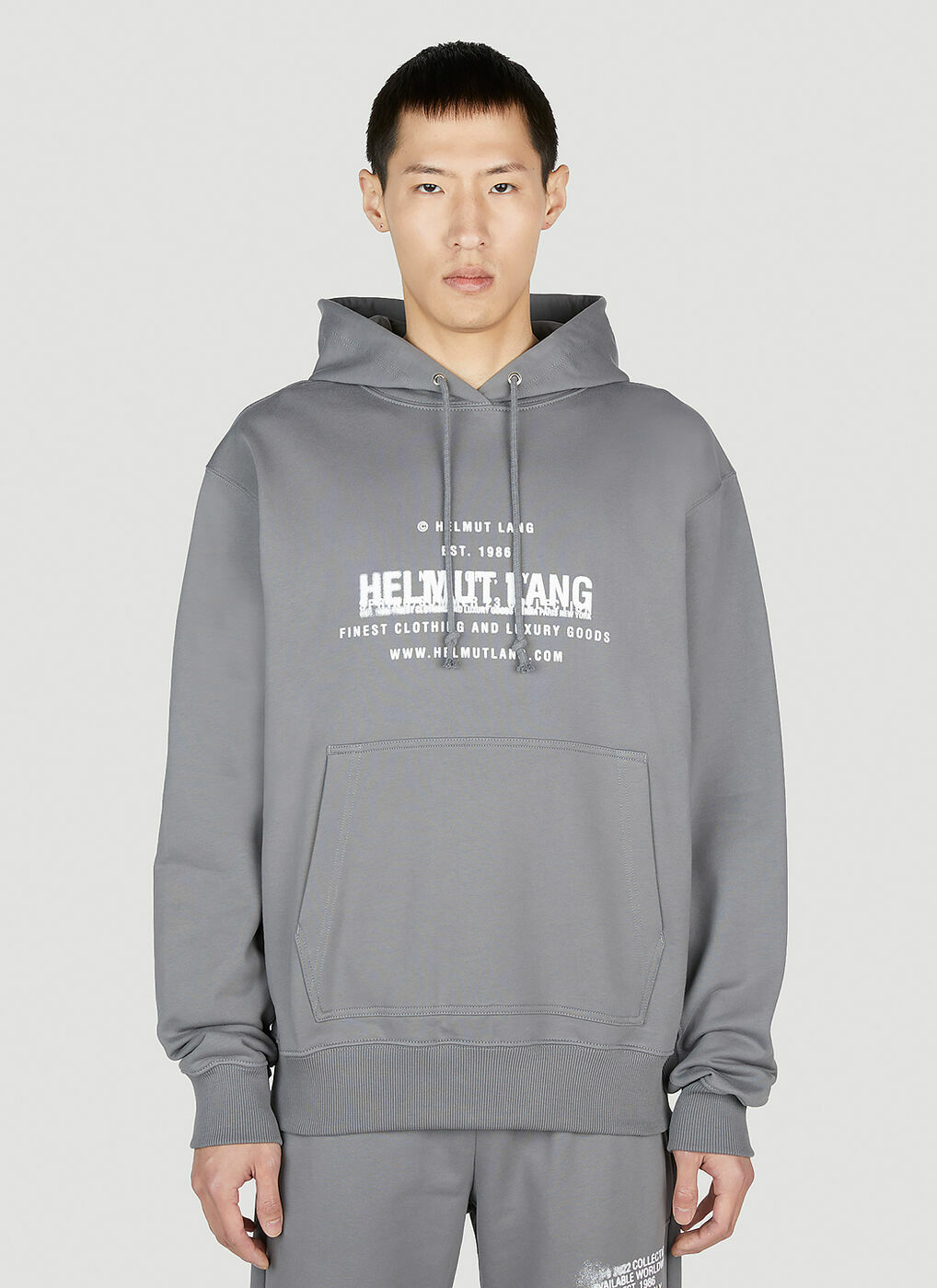 Helmut Lang - Spray Hooded Sweatshirt in Grey Helmut Lang