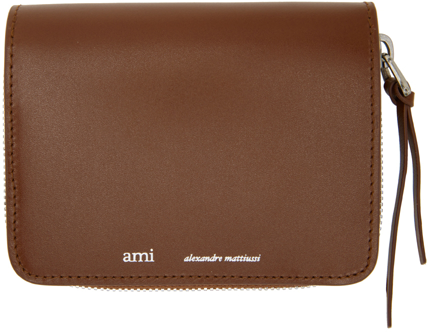 Photo: AMI Alexandre Mattiussi Tan Compact Zip Wallet