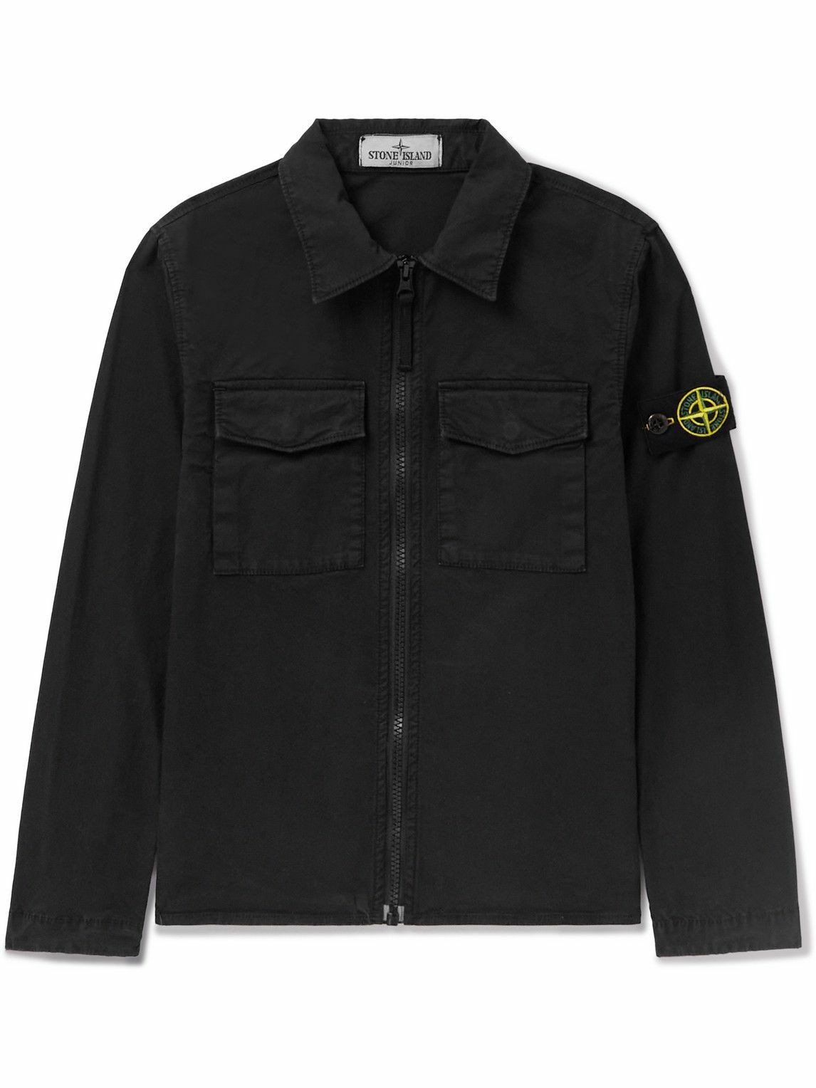 Stone Island Junior Ages 68 LogoAppliquéd CottonBlend Canvas