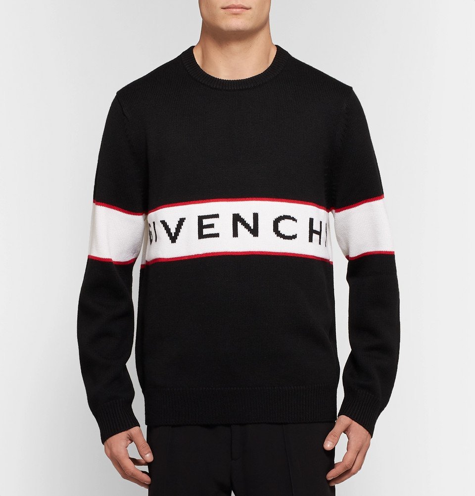 Givenchy - Logo-Intarsia Wool Sweater - Men - Black Givenchy