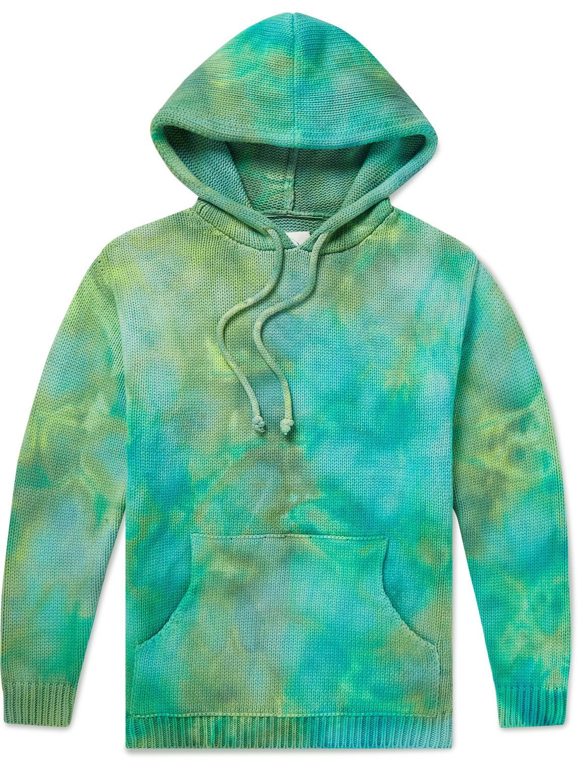 Photo: Camp High - Tie-Dyed Cotton-Blend Hoodie - Green