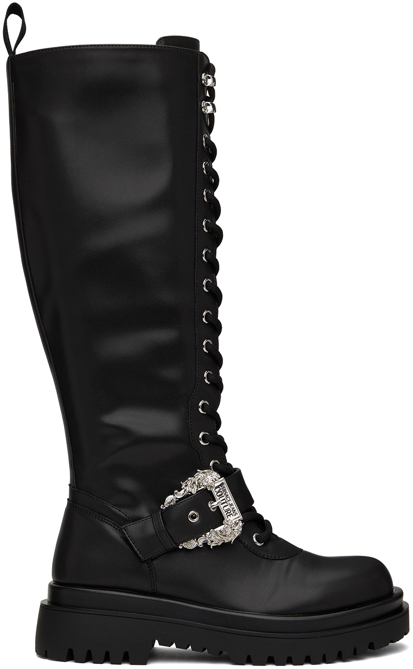 Versace Jeans Couture Black Drew Tall Boots Versace