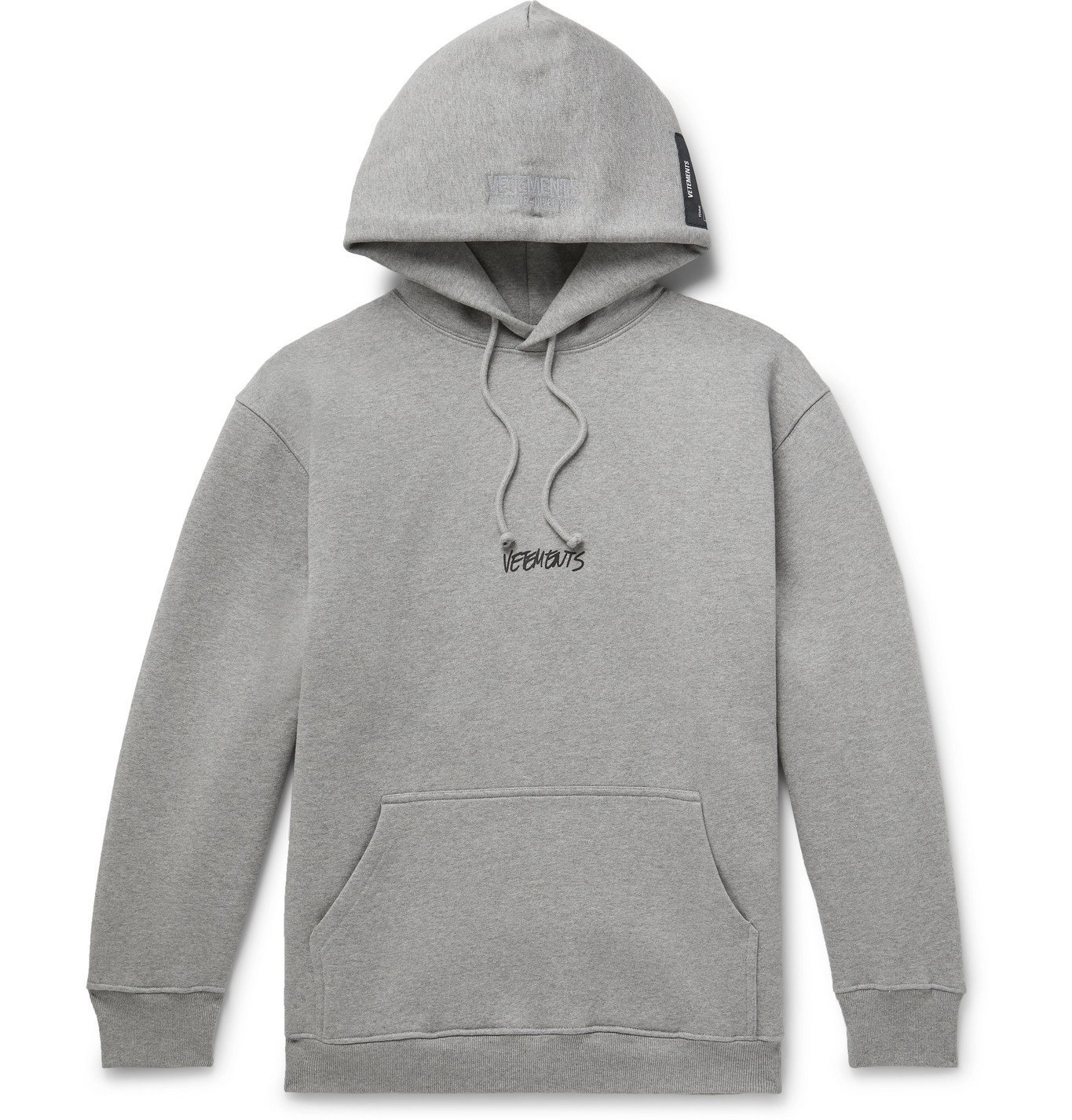 Vetements - Oversized Logo-Print Appliquéd Fleece-Back Cotton-Blend ...