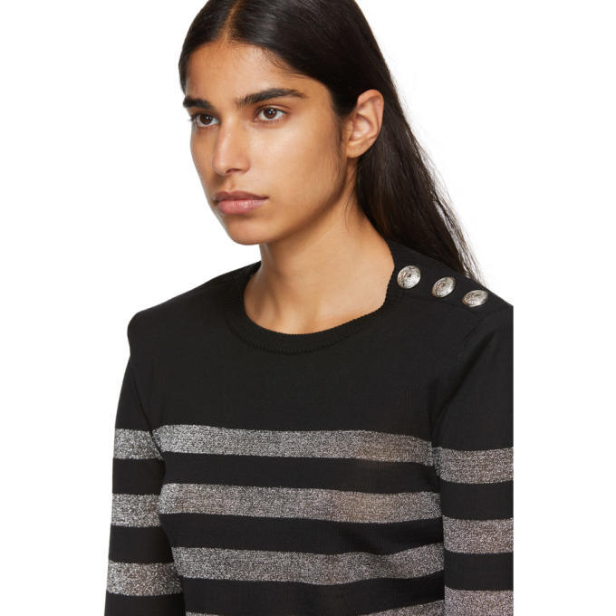 Silver Striped Sweater Balmain