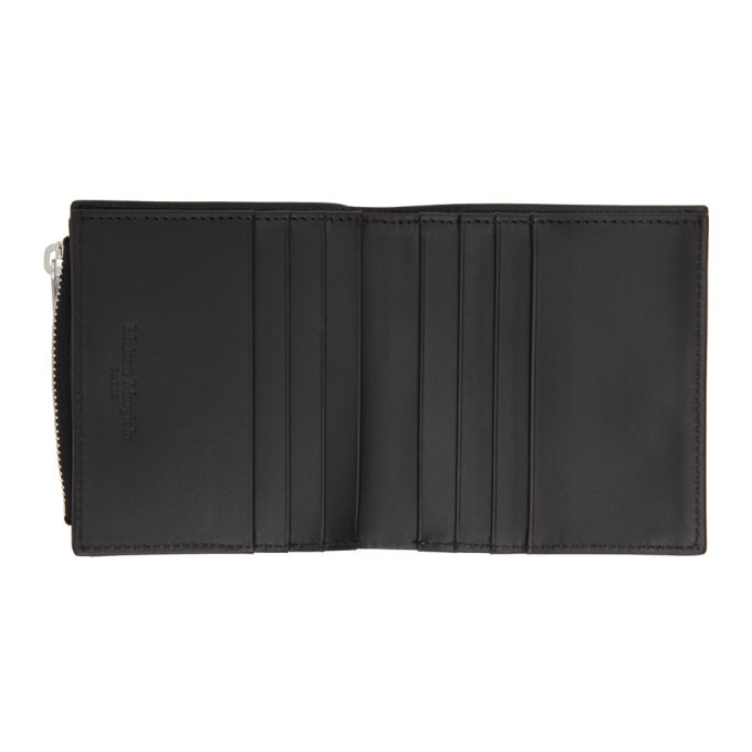 Maison Margiela Silver and Black Flip Flap Wallet Maison Margiela