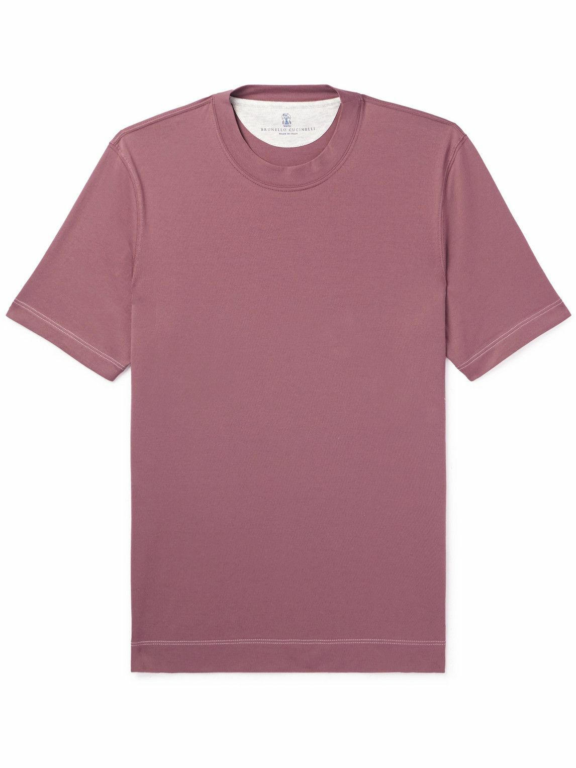 Brunello Cucinelli - Cotton-Jersey T-Shirt - Pink Brunello Cucinelli