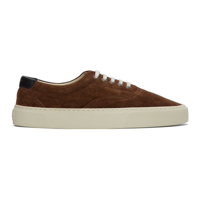 saint laurent brown suede sneakers