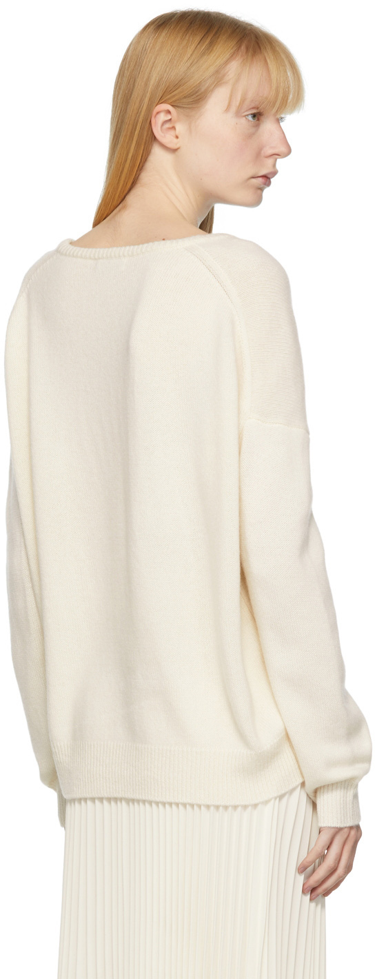 CO OffWhite Oversized VNeck Sweater Coach